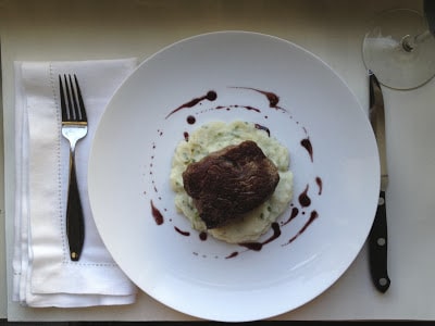 filet-mignon-with-red-wine-sauce-and-cauliflower-puree-with-parmesan-and-chives