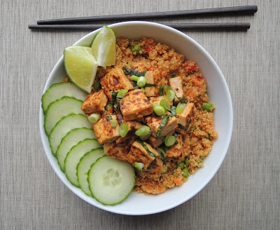 Basil-tofu-bowl-with-stir-fried-quinoa-recipe