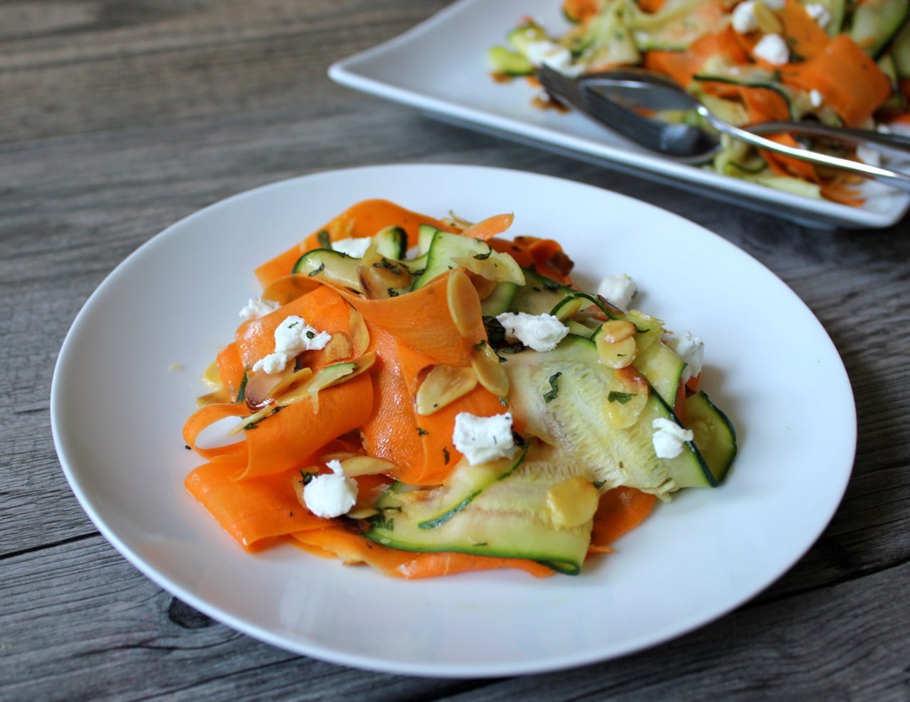 Shaved-carrots-and-zucchini-with-toasted-almonds-and-goat-cheese