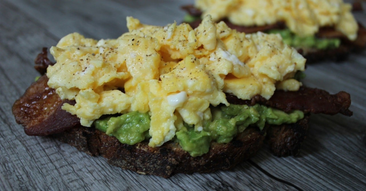 avocado-toast-with-spicy-maple-bacon-and-scrambled-eggs