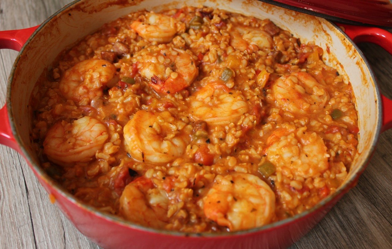 brown-rice-jambalaya-with-shrimp-chicken-sausage-and-bell-peppers-step-6