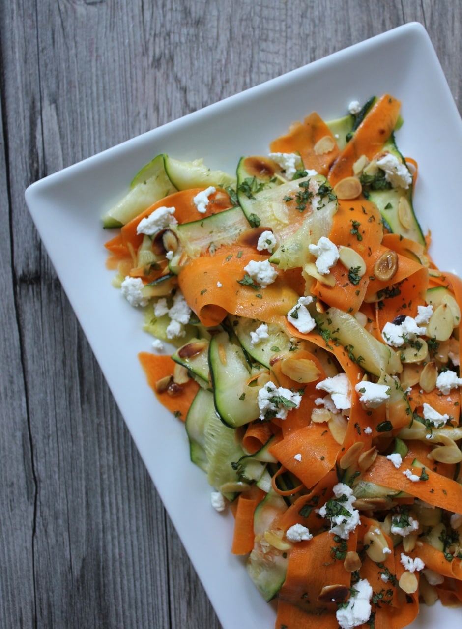 shaved-zucchini-and-carrots-with-toasted-almonds-and-goat-cheese