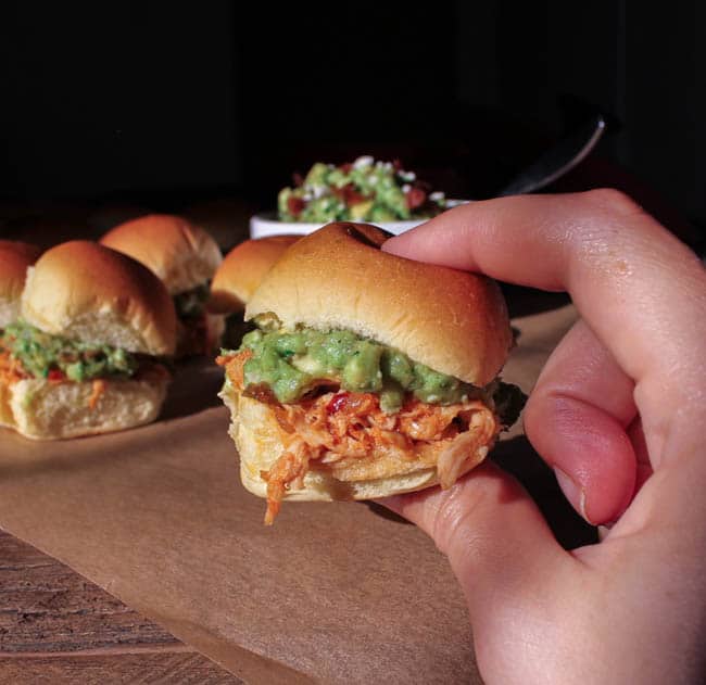 spicy-pulled-chicken-sliders-with-bacon-queso-guacamole-15