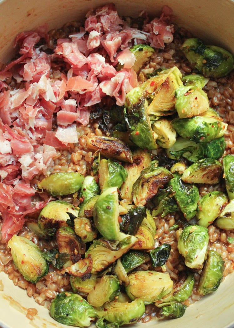 Farro-risotto-with-prosciutto-parmesan-and-brussels-sprouts-step-7
