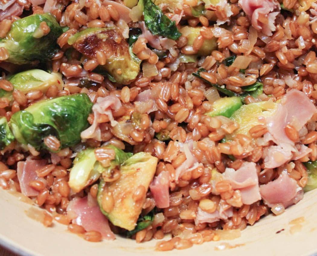 Farro-risotto-with-prosciutto-parmesan-and-brussels-sprouts-step-8