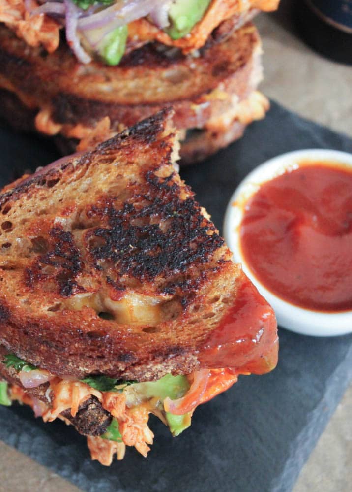 Barbecue-Chicken-Grilled-Cheese-with-Avocado-Cilantro-and-Red-Onion-6