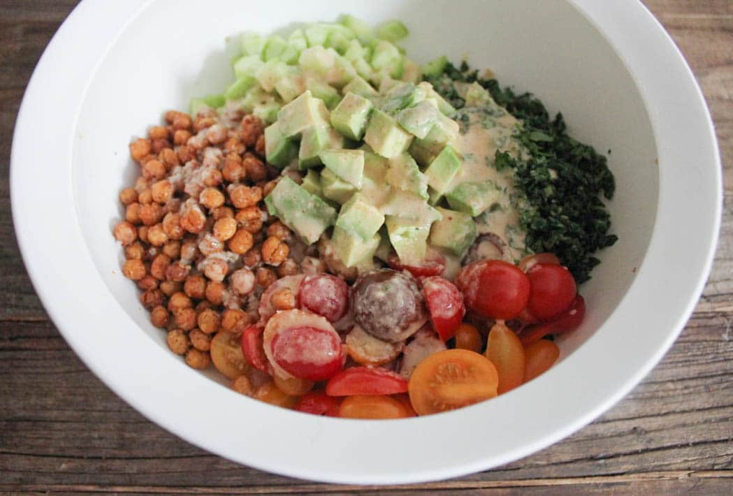 vegan-quinoa-green-goddess-bowl-with-crispy-chickpeas-and-tahini-step-8