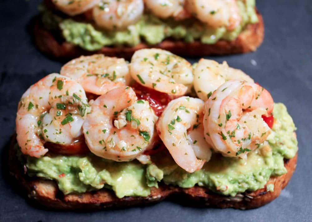 Avocado-Toasts-with-Charred-Tomatoes-Garlic-Shrimp-and-Fried-Eggs-step-13