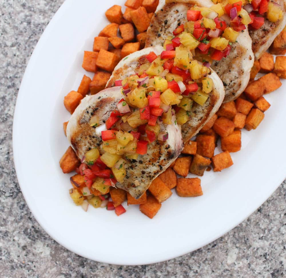 Best-Summer-Grilling-Recipes-Pork-Chops-With-Grilled-Pineapple-Salsa