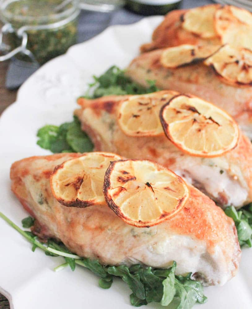 Goat-Cheese-Stuffed-Lemon-Chicken-Breasts-with-Rustic-Basil-Pesto