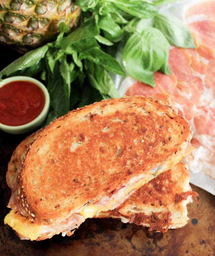 Hawaiian-Grilled-Cheese-With-Grilled-Pineapple-Prosciutto-and-Basil-2