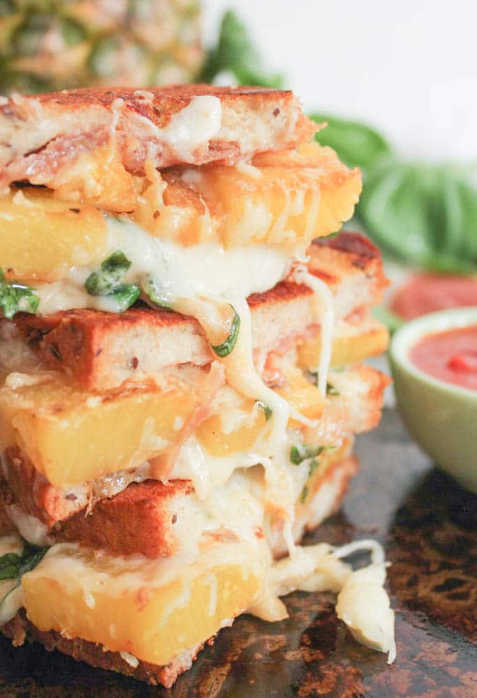 Hawaiian-Grilled-Cheese-With-Grilled-Pineapple-Prosciutto-and-Basil
