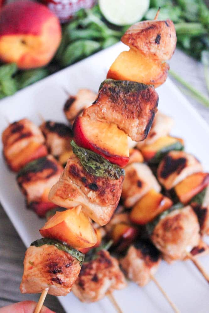 Sriracha-glazed-grilled-chicken-skewers-with-peaches-and-basil-3