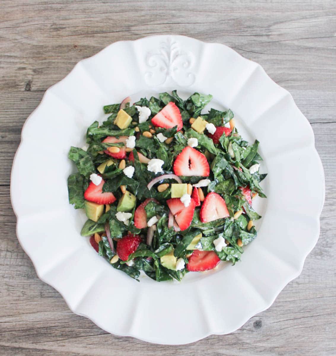 Summer-Kale-Salad-with-Strawberries-Avocado-Pine-Nuts-and-Goat-Cheese-9