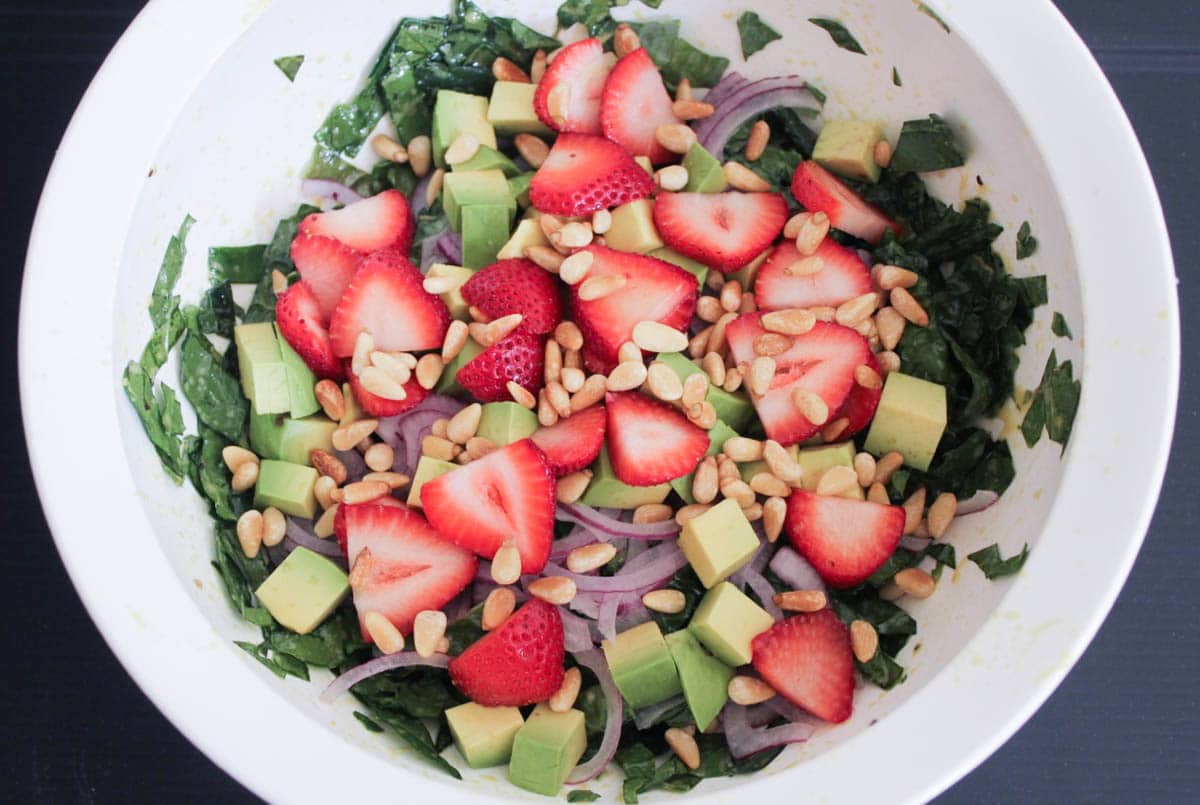 Summer-Kale-Salad-with-Strawberries-Avocado-Pine-Nuts-and-Goat-Cheese-Step-5