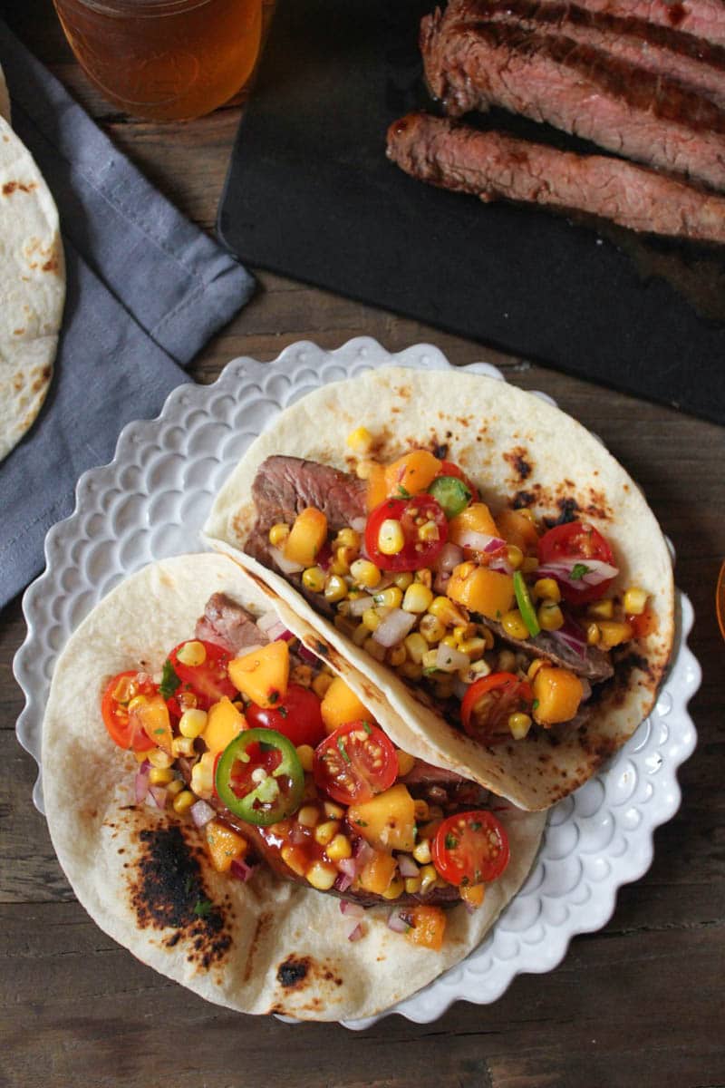 Barbecue-Flank-Steak-Tacos-with-Corn-Peach-Salsa-3