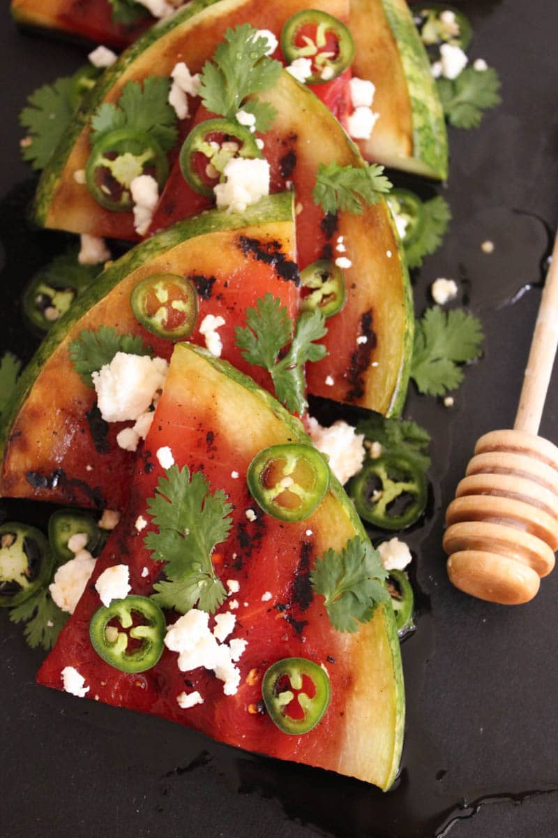 Grilled-Watermelon-with-Jalapeños-Feta-and-Honey-4