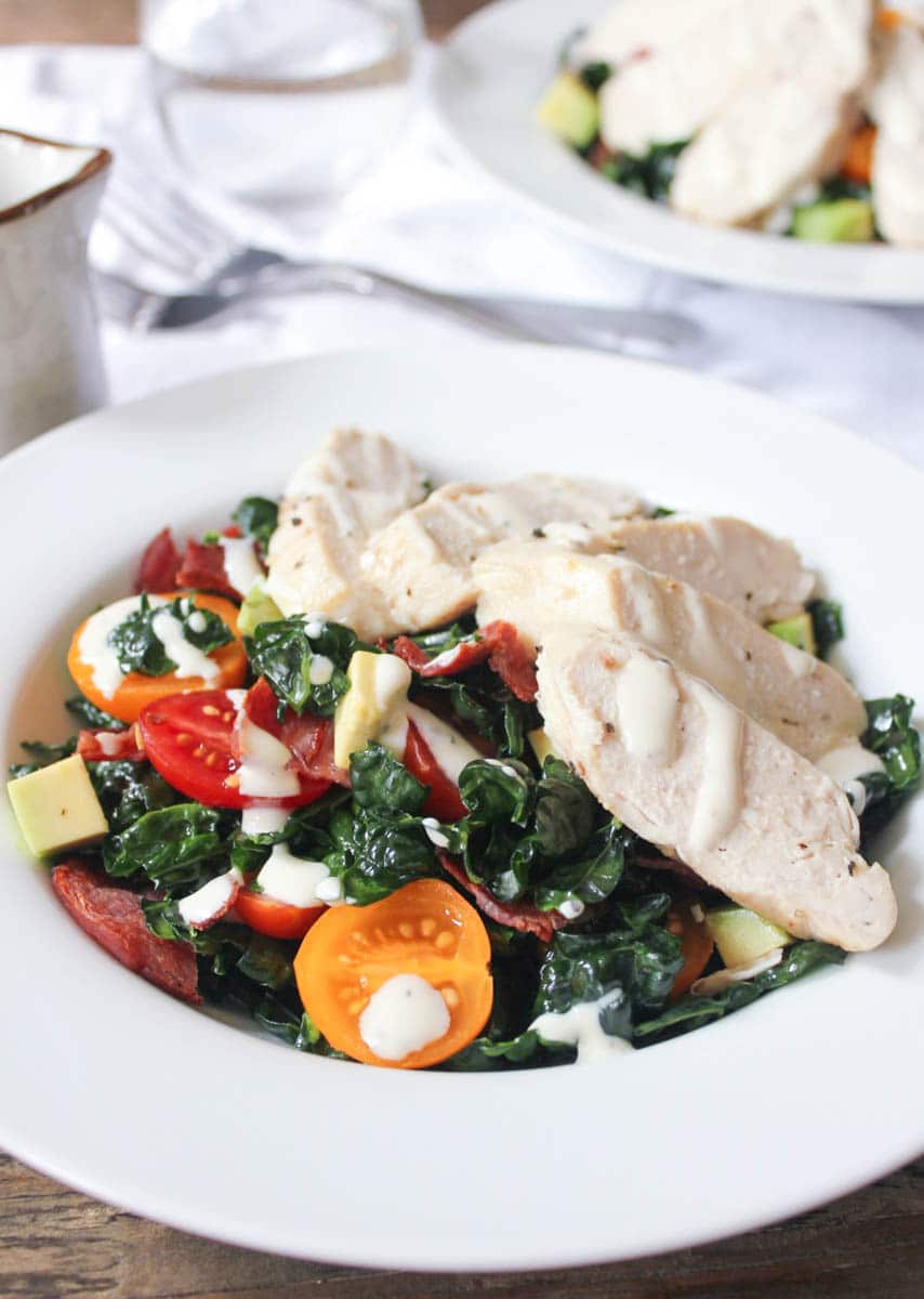 Chicken-Club-Kale-Salad-with-Avocado-Turkey-Bacon-and-Dijon-Buttermilk-Dressing-9