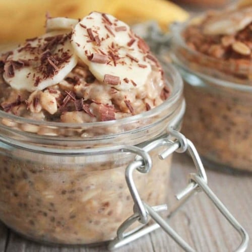 Peanut Butter Overnight Oats {vegan+gluten-free}