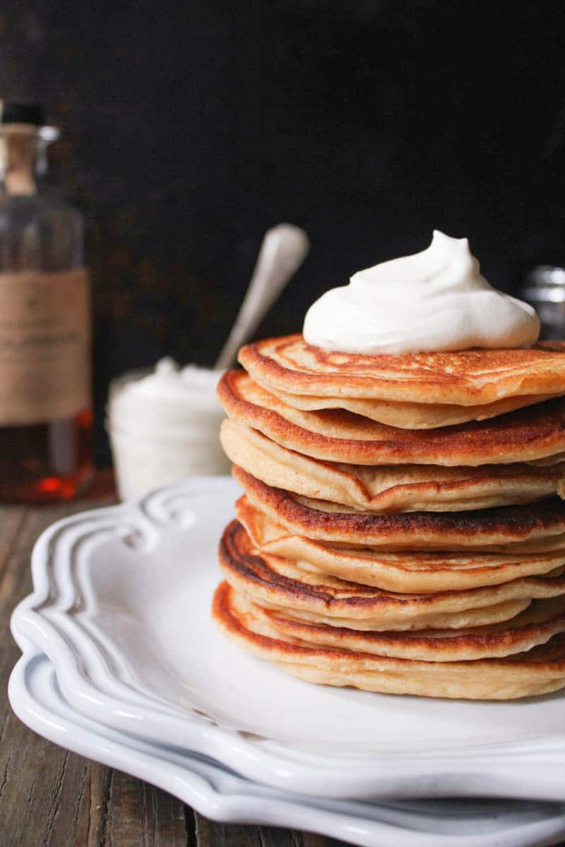 Cinnamon-Ricotta-Pancakes-with-Maple-Bourbon-Whipped-Cream-2