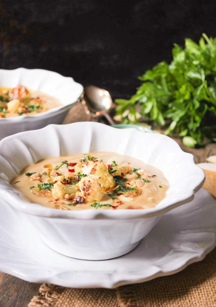 roasted-cauliflower-soup-with-parmesan-toasted-almonds-golden-raisins-3