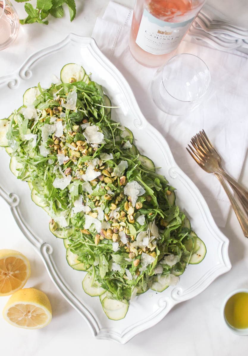 Arugula-Salad-with-Shaved-Zucchini-Pistachios-and-Parmesan