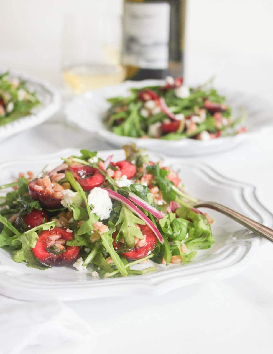Arugula-and-Farro-Salad-with-Cherries-and-Goat-Cheese-5