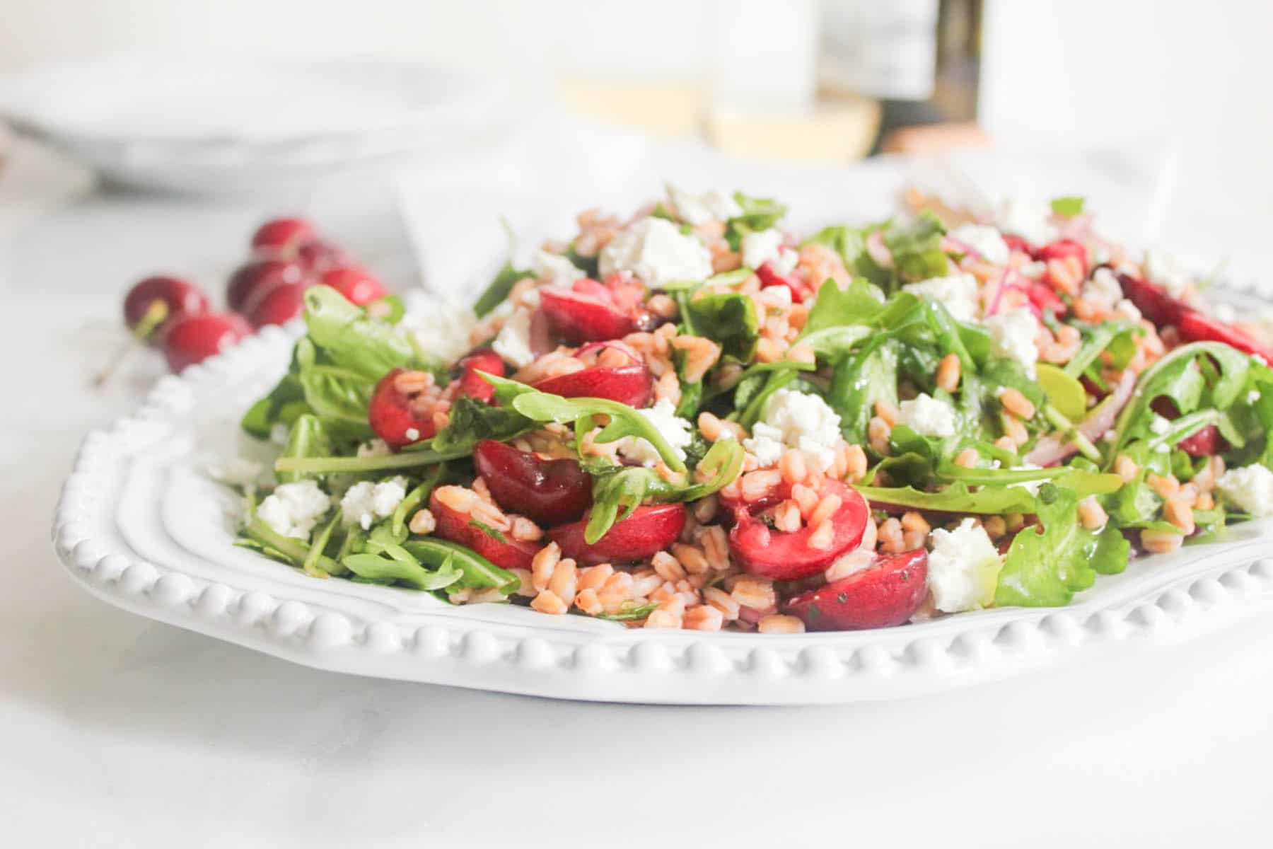 Arugula-and-Farro-Salad-with-Cherries-and-Goat-Cheese-7