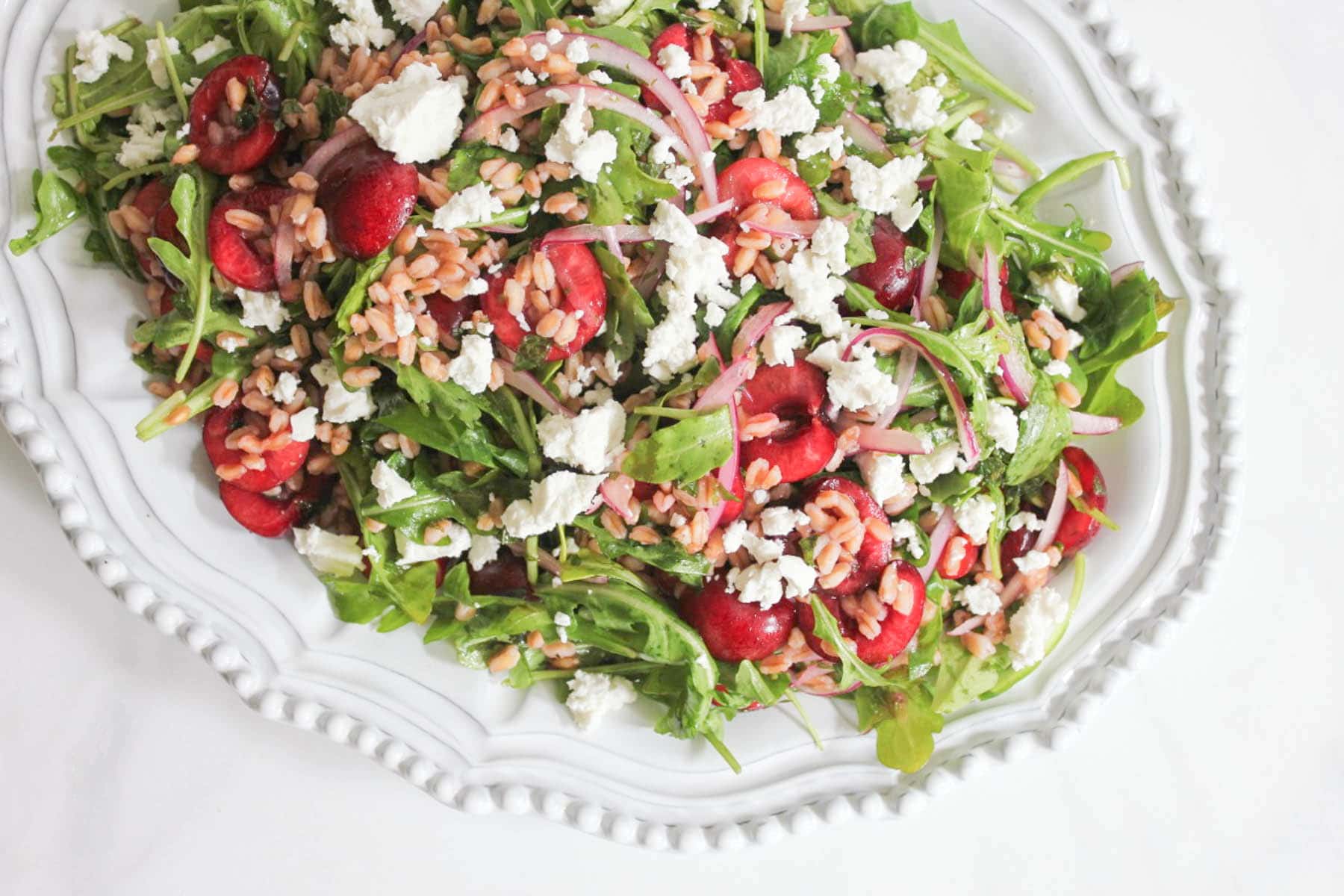 Arugula-and-Farro-Salad-with-Cherries-and-Goat-Cheese-step-5