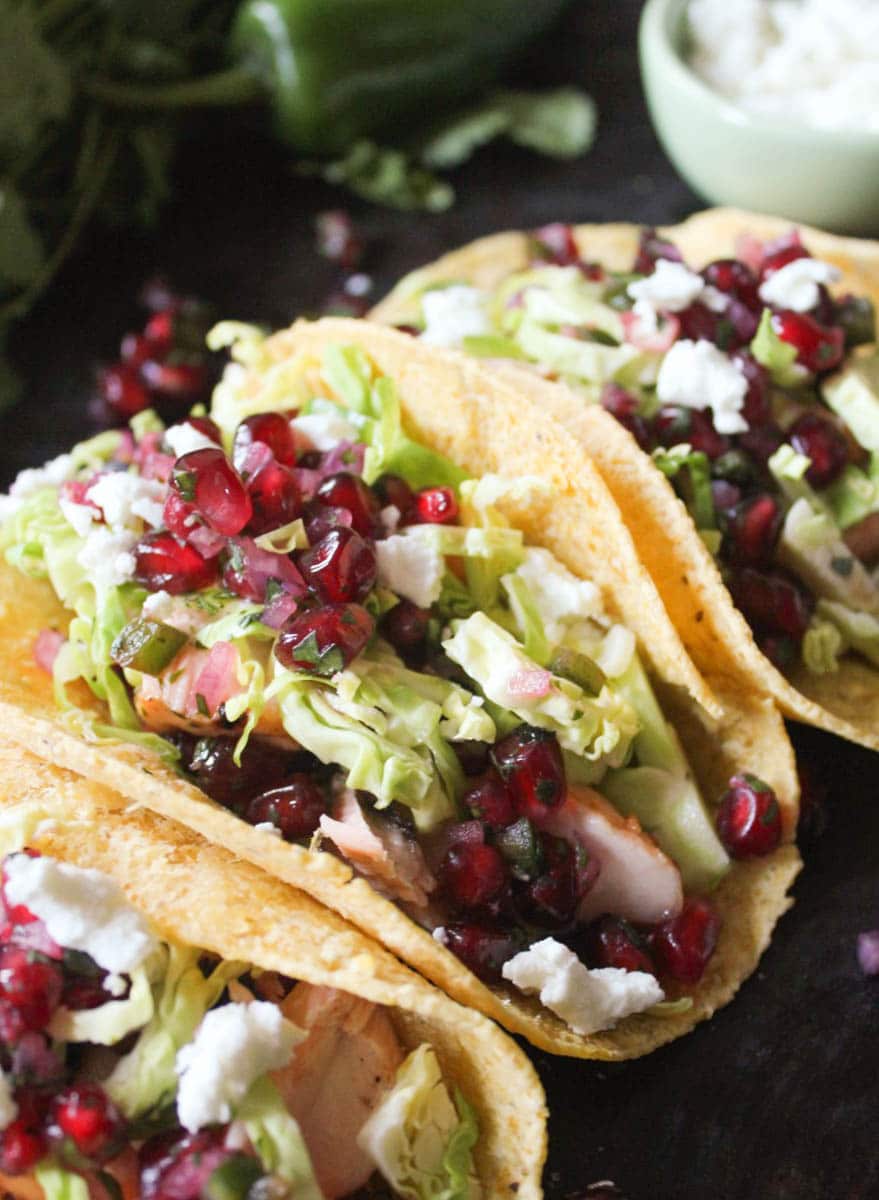 Grilled-Salmon-Tacos-with-Pomegranate-Jalapeno-Salsa-with-Brussels-Sprouts-and-Goat-Cheese-5
