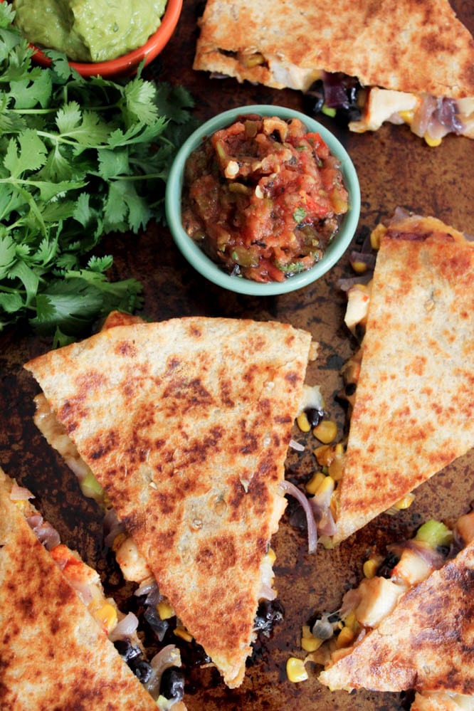 Spicy-Chicken-Quesadillas-with-Corn-Black-Beans-and-Caramelized-Onions