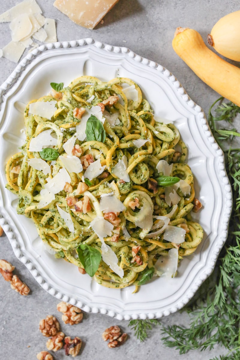 Gluten-Free-Summer-Squash-Noodle-Salad-with-Carrot-Top-Pesto