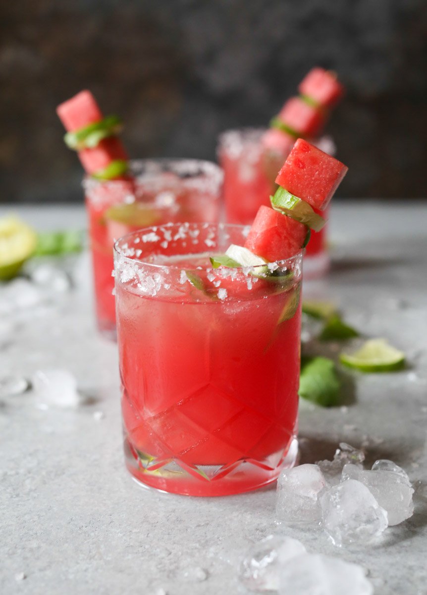 Watermelon-Basil-Mezcal-Margaritas
