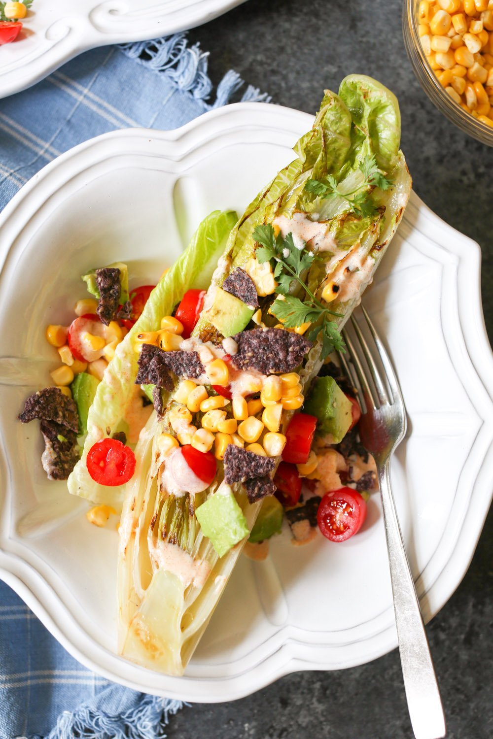 Fiesta Summer Salad with Grilled Romaine
