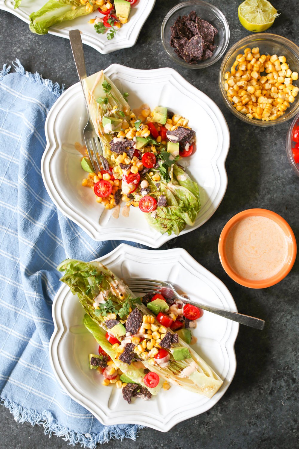 Fiesta Summer Salad with Grilled Romaine