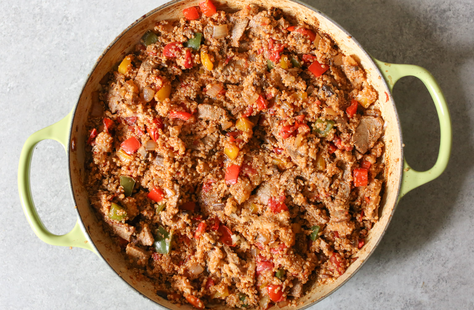 The Dude Diet: Pizza Steak Quinoa Bake - Domesticate ME