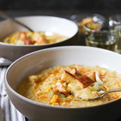 Roasted Potato, Corn, and Leek Chowder Domesticate ME