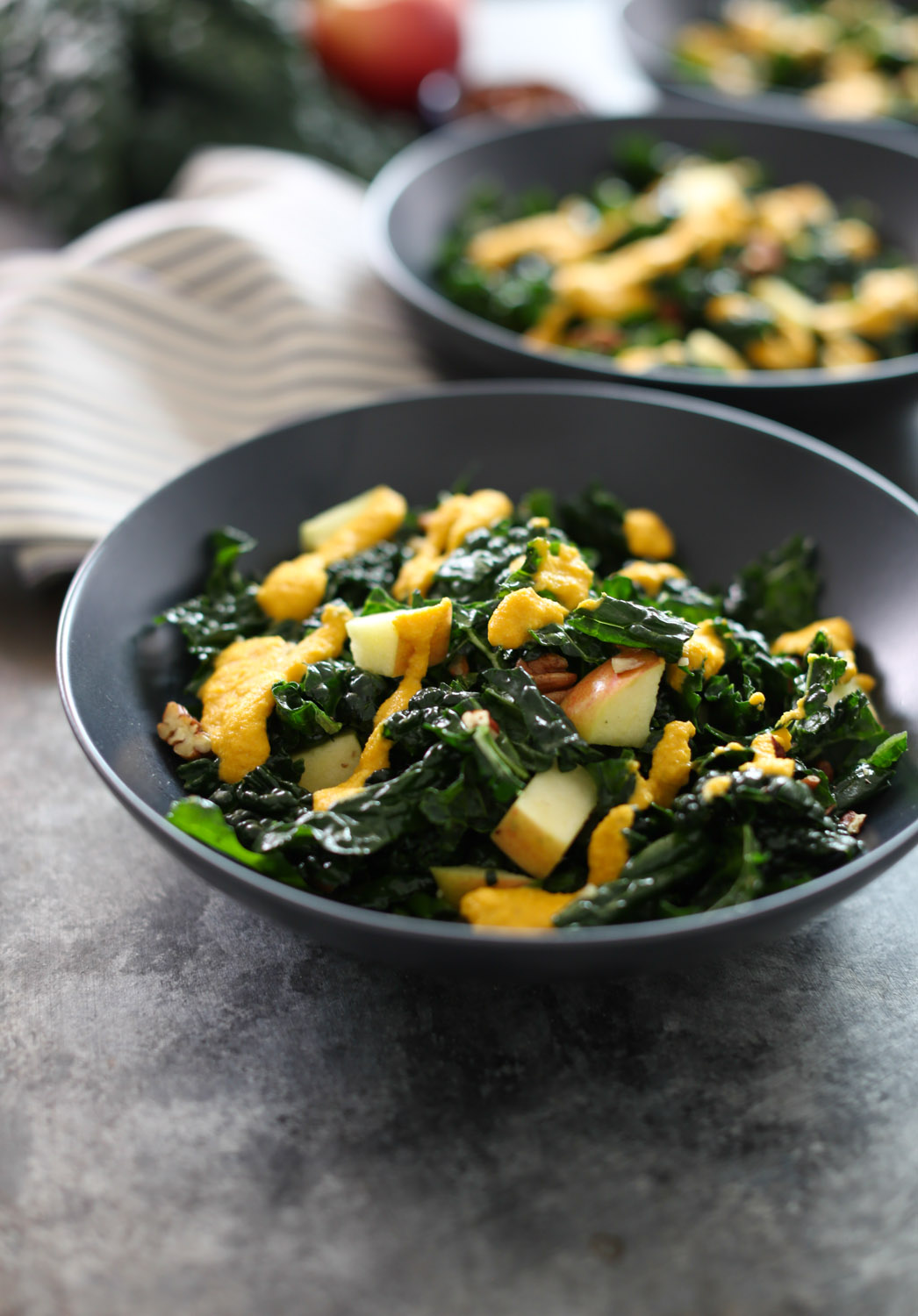 Kale Salad with Carrot Ginger Dressing