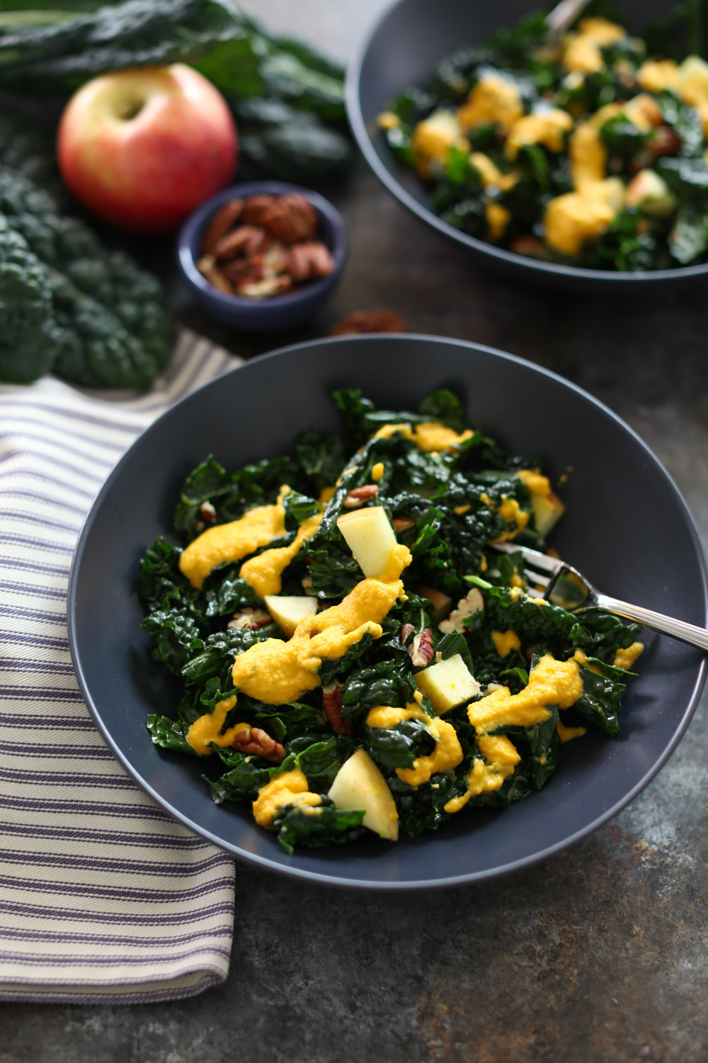 Kale Salad with Carrot Ginger Dressing
