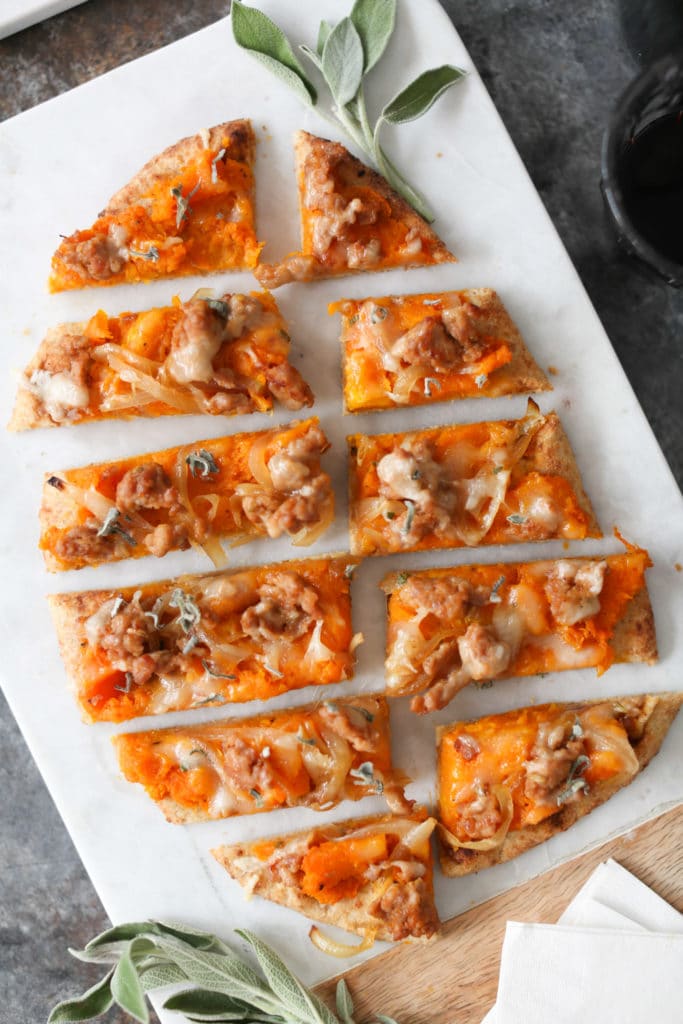 Butternut Squash Flatbread With Sausage And Caramelized Onions ...