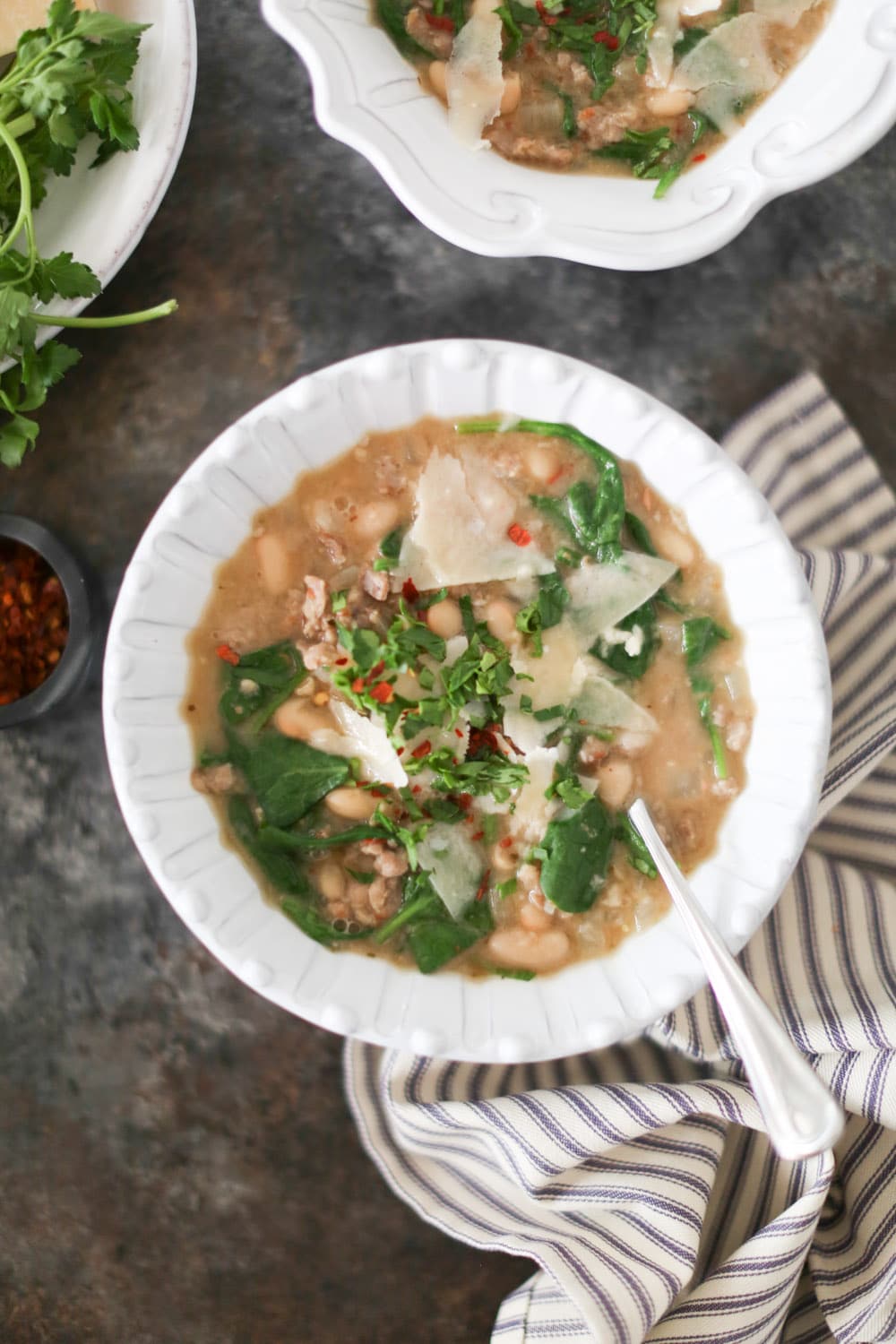 Healthy Pantry Recipes- Simple Sausage and White Bean Soup