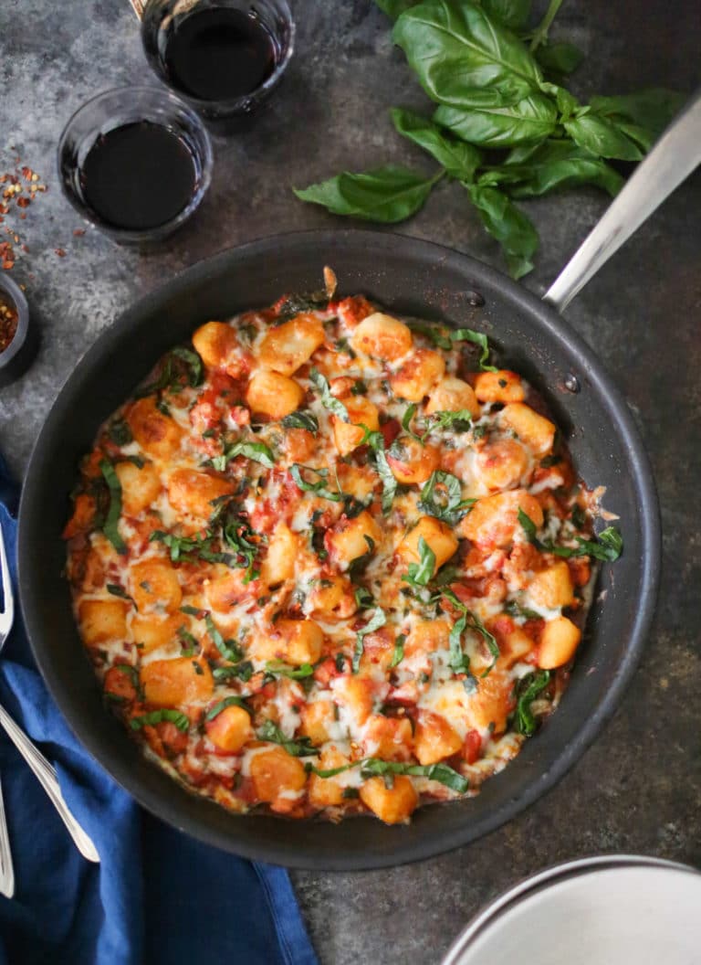 Skillet Cauliflower Gnocchi with Sausage and Spinach Domesticate ME